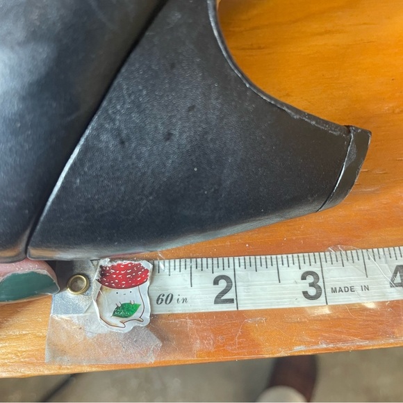 Valeria Grossi black leather lace up heels women’s 39 US 8.5 snakeskin print - Picture 7 of 9